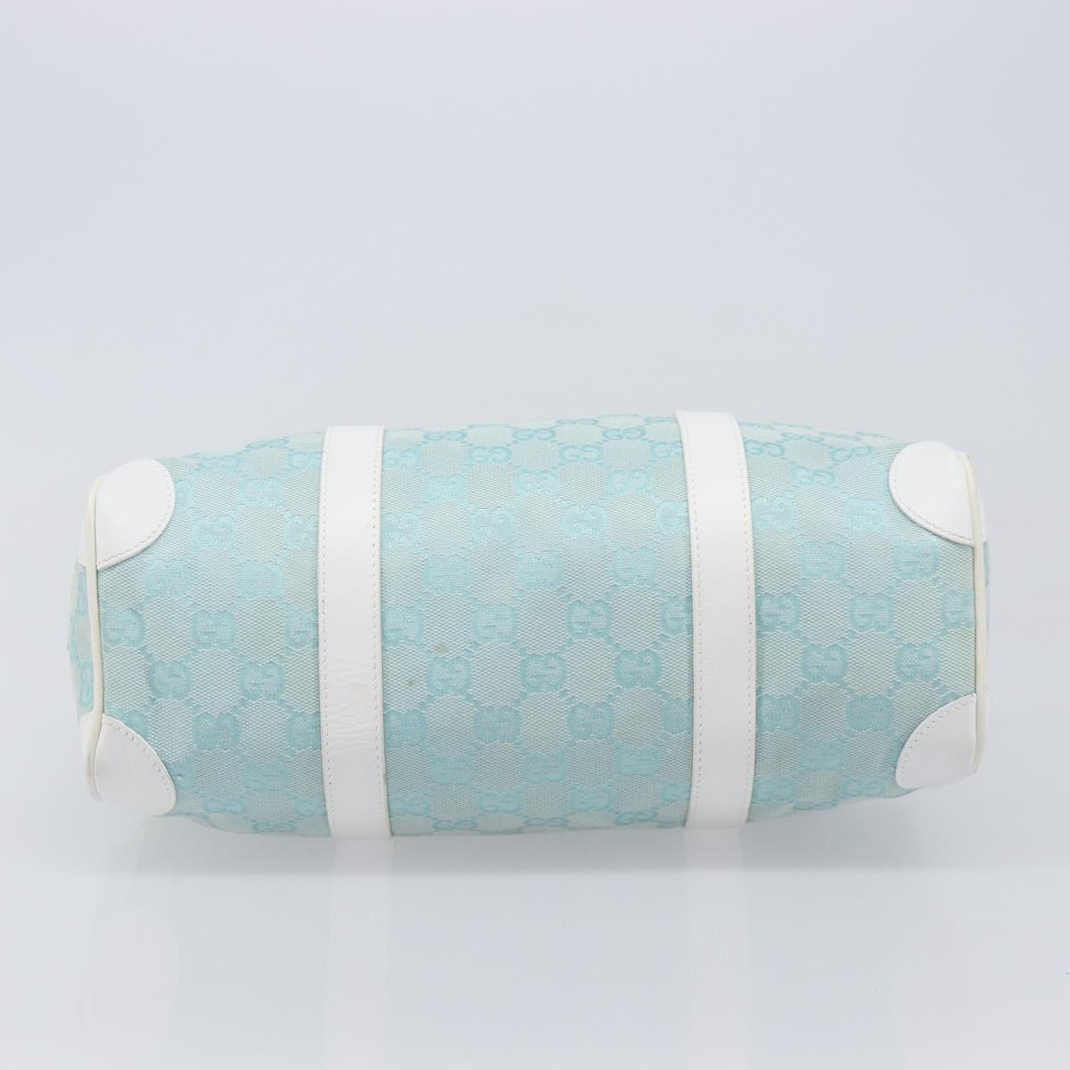 GUCCI GG Canvas Hand Bag Light Blue Gold 000 0851 Auth 206122A
