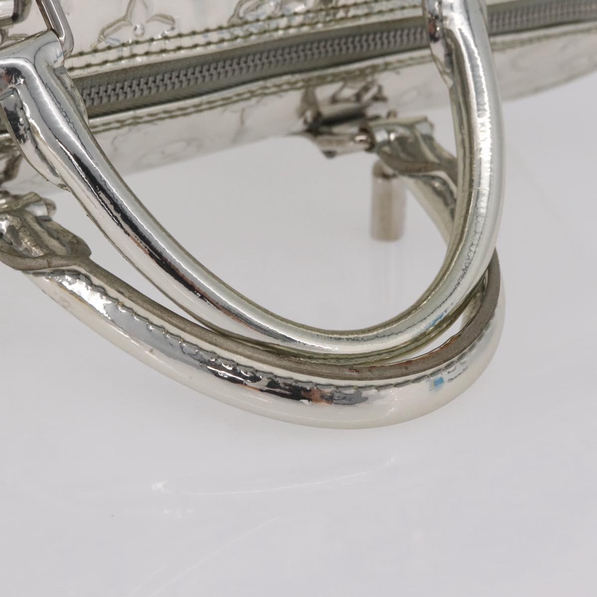 LOUIS VUITTON Monogram Miroir Speedy 30 Bag Silver Argent M95786 Auth 206125SAV