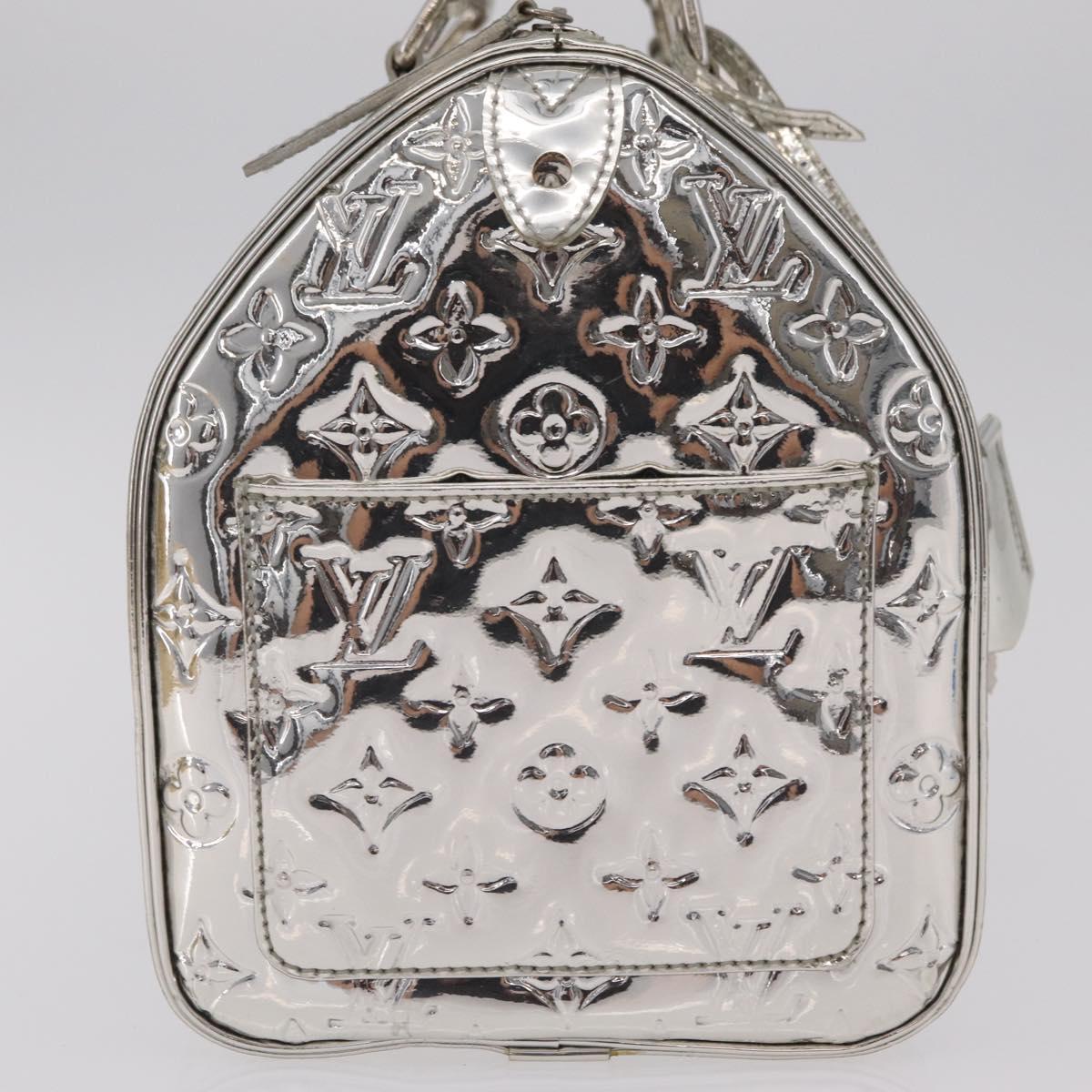 LOUIS VUITTON Monogram Miroir Speedy 30 Bag Silver Argent M95786 Auth 206125SAV