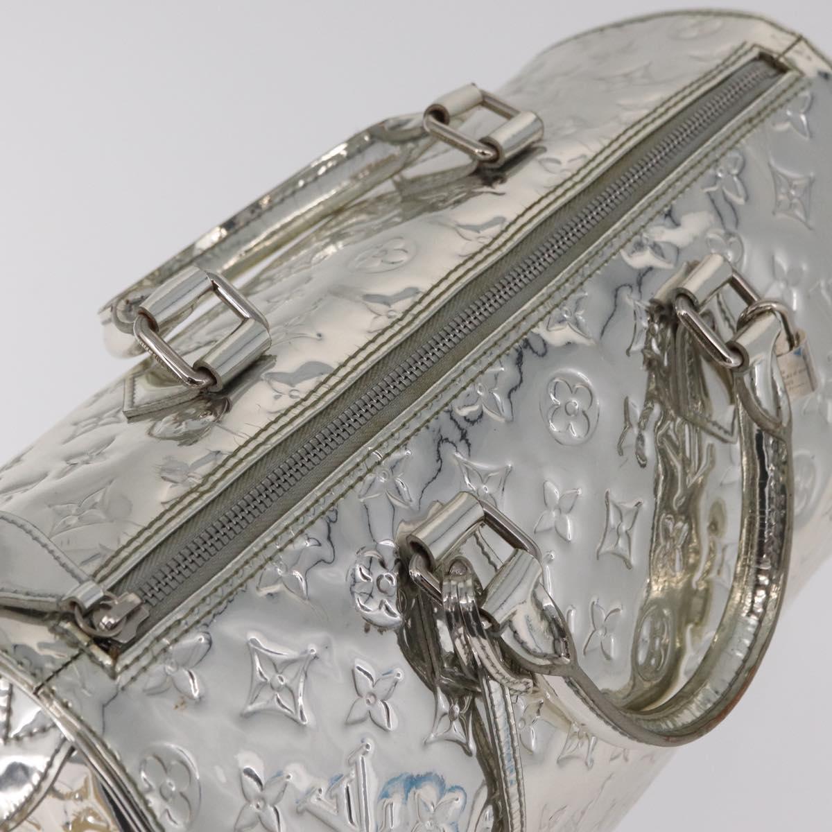 LOUIS VUITTON Monogram Miroir Speedy 30 Bag Silver Argent M95786 Auth 206125SAV