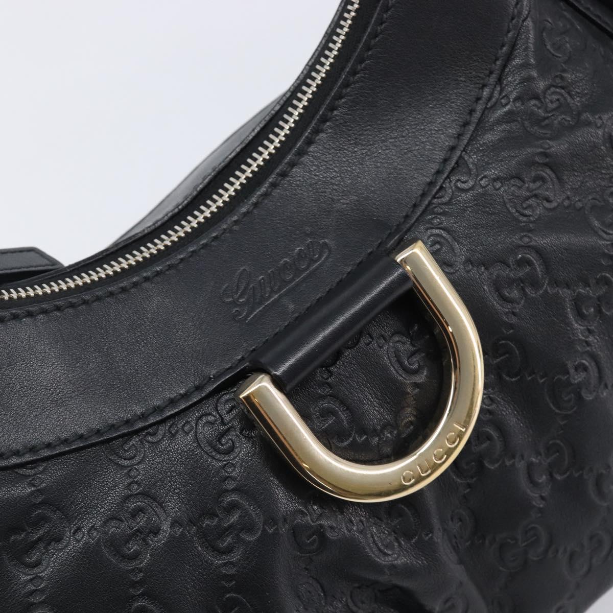 GUCCI GG Canvas Guccissima Abbey Bag Leather Black Gold 190525 Auth 206128V