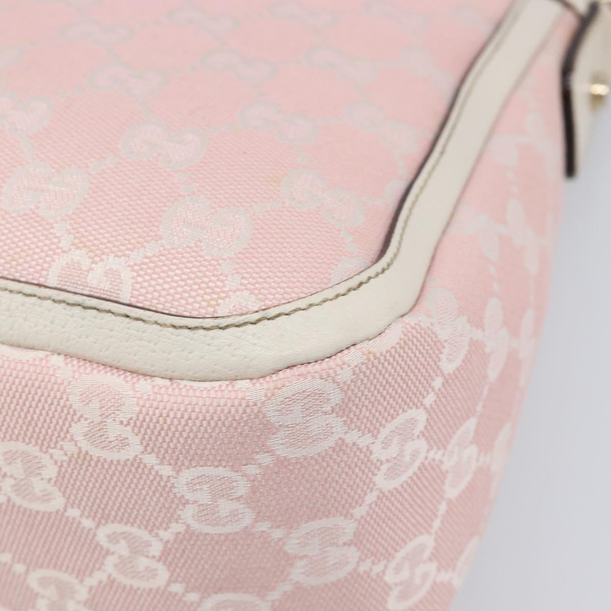GUCCI GG Canvas Abbey Shoulder Bag Pink Gold 146244 Auth 206129V