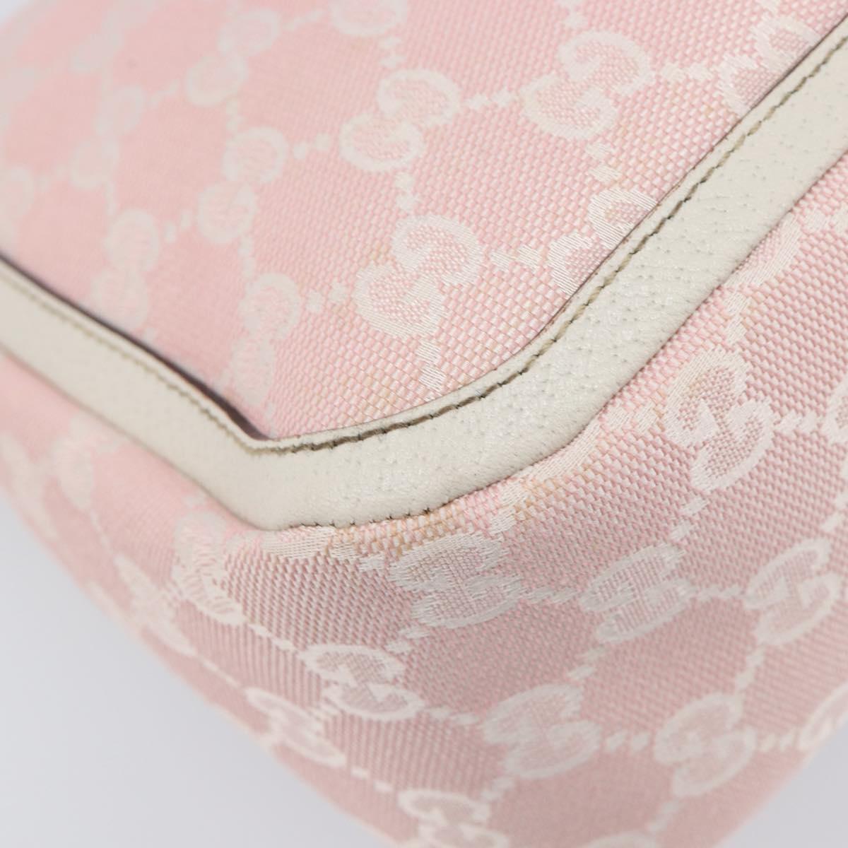 GUCCI GG Canvas Abbey Shoulder Bag Pink Gold 146244 Auth 206129V