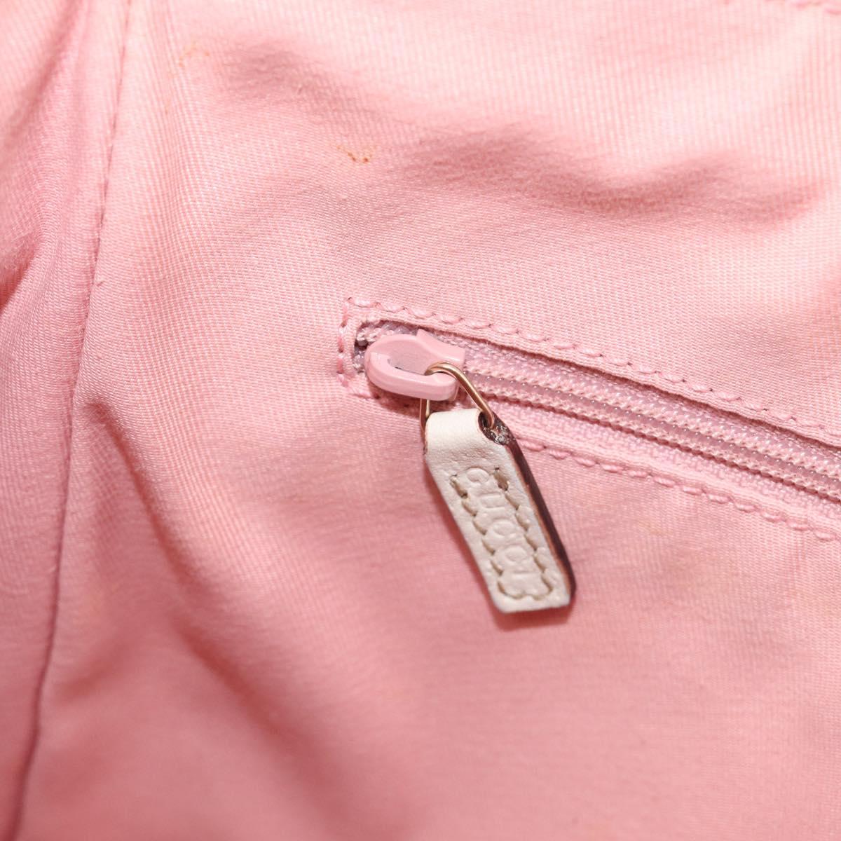 GUCCI GG Canvas Abbey Shoulder Bag Pink Gold 146244 Auth 206129V