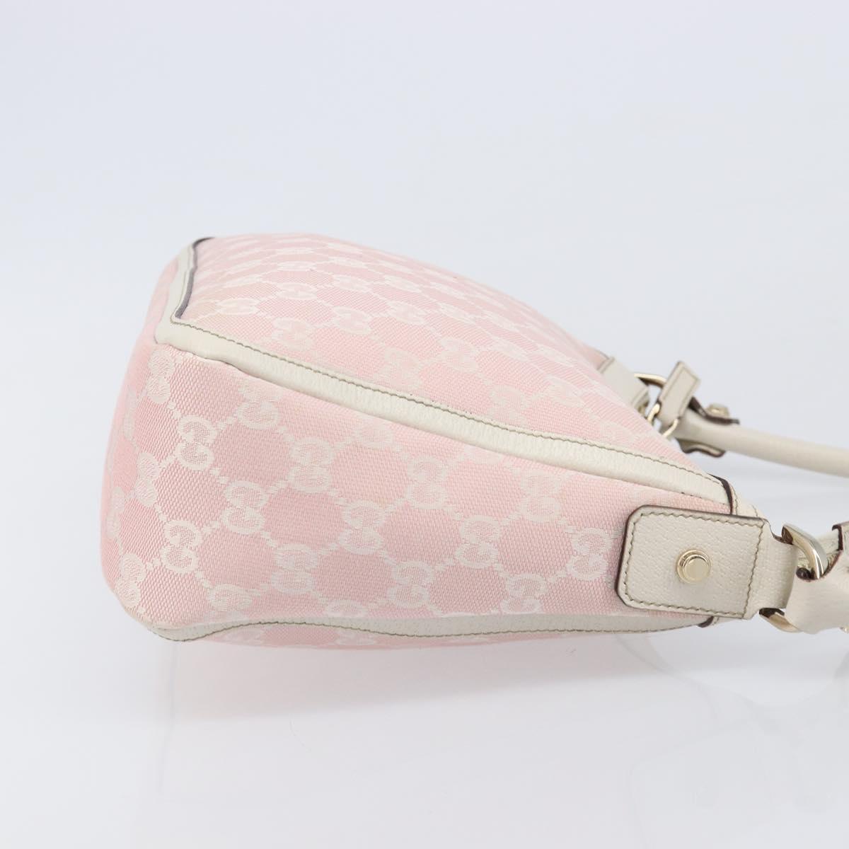 GUCCI GG Canvas Abbey Shoulder Bag Pink Gold 146244 Auth 206129V