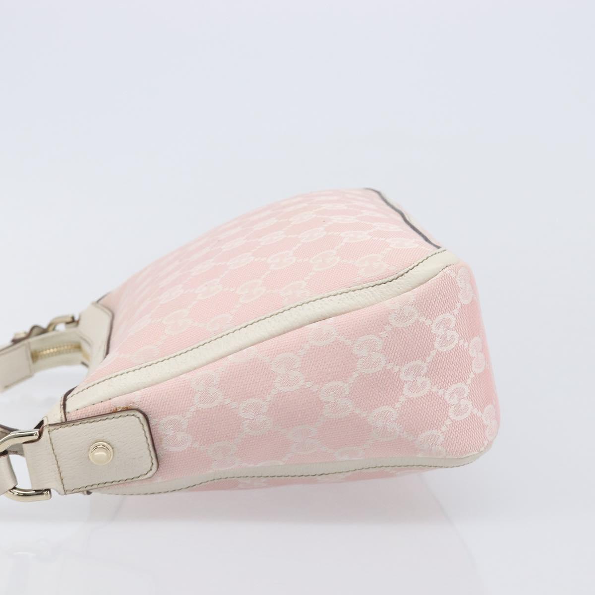 GUCCI GG Canvas Abbey Shoulder Bag Pink Gold 146244 Auth 206129V