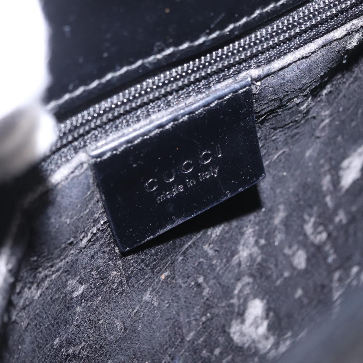 GUCCI Shoulder Bag Patent leather Brown Silver 001 3034 1705 Auth 206134