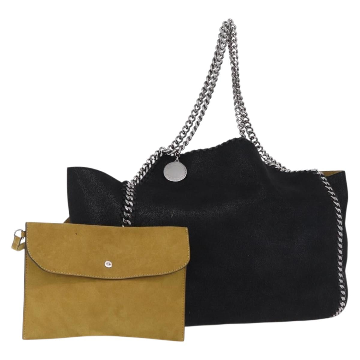Stella MacCartney Chain Tote Bag polyester Black Silver 507185 Auth 206136A