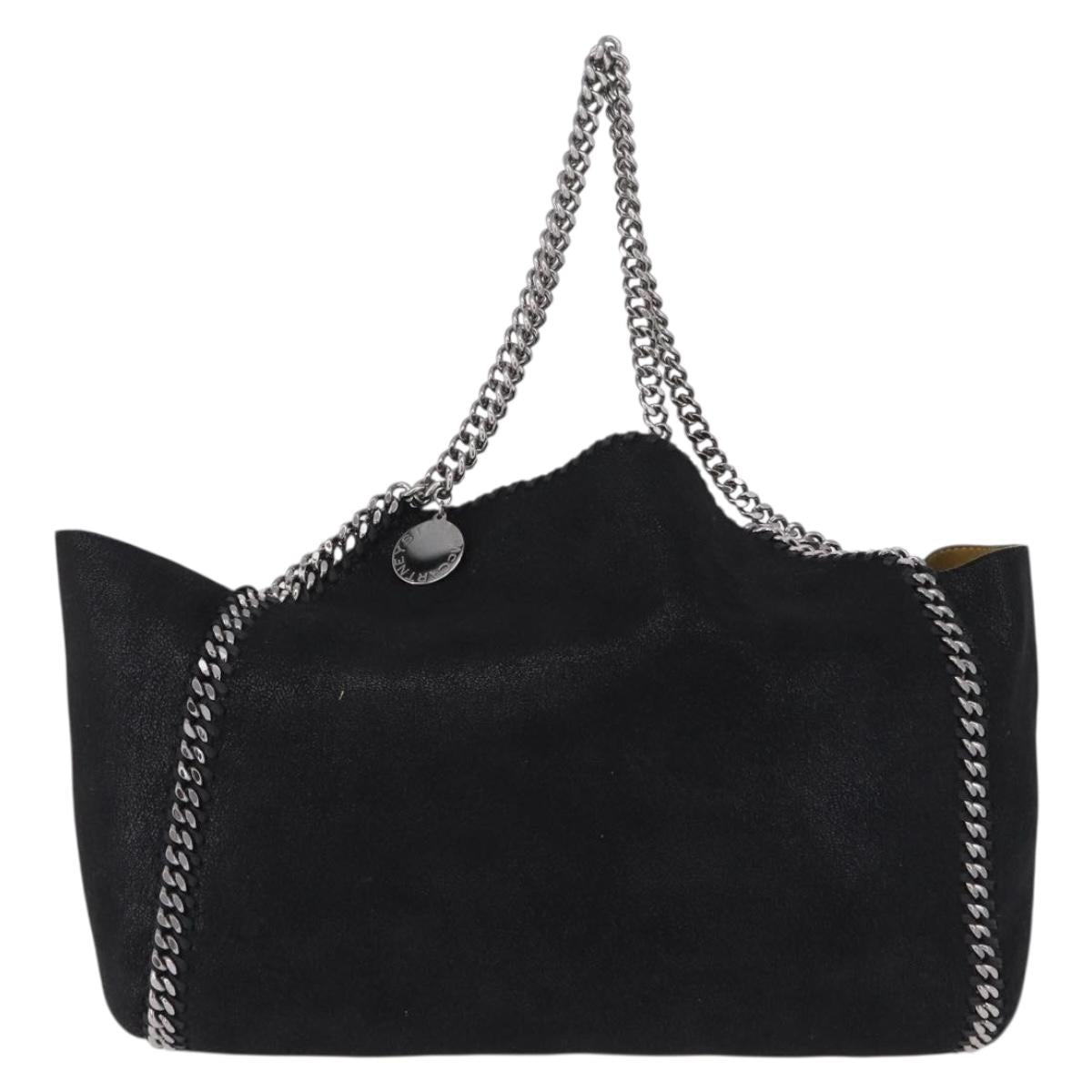 Stella MacCartney Chain Tote Bag polyester Black Silver 507185 Auth 206136A