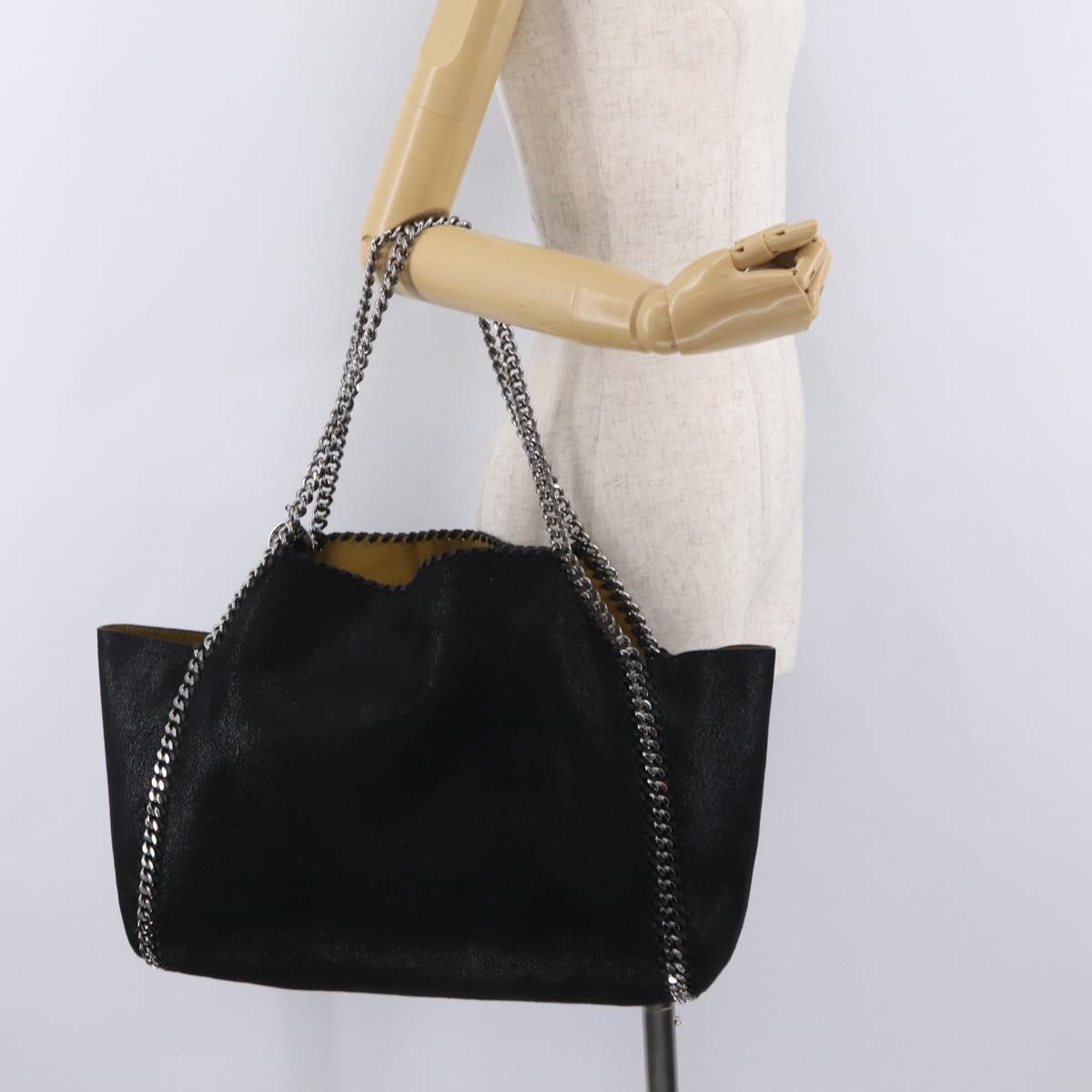 Stella MacCartney Chain Tote Bag polyester Black Silver 507185 Auth 206136A