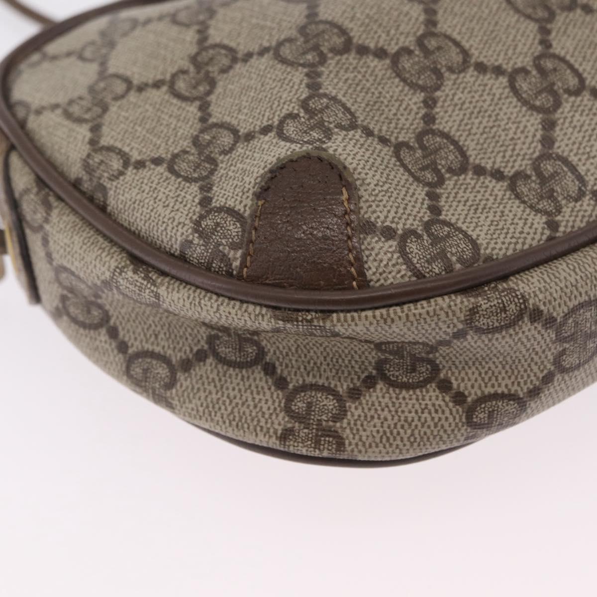 GUCCI GG Supreme Web Sherry Line Bag PVC Beige Gold 89 02 066 Auth 206137