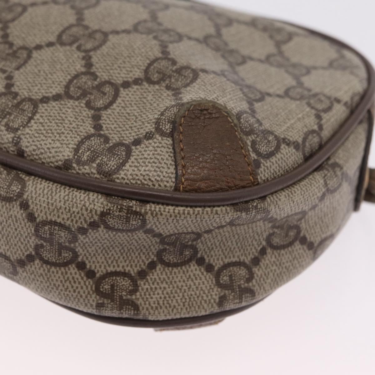 GUCCI GG Supreme Web Sherry Line Bag PVC Beige Gold 89 02 066 Auth 206137