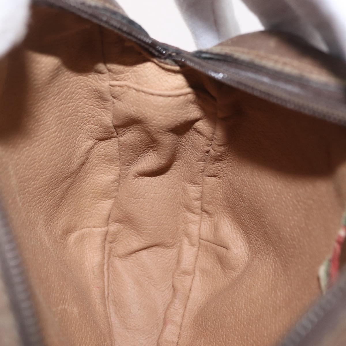 GUCCI GG Supreme Web Sherry Line Bag PVC Beige Gold 89 02 066 Auth 206137