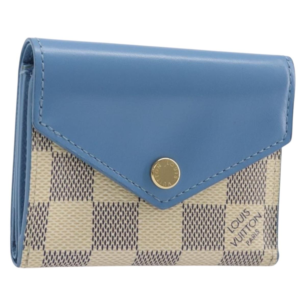 LOUIS VUITTON Damier Azur Portefeuille Zoe Trifold Wallet N60219 LV Auth 206141M