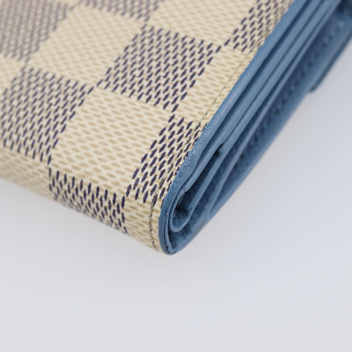 LOUIS VUITTON Damier Azur Portefeuille Zoe Trifold Wallet N60219 LV Auth 206141M