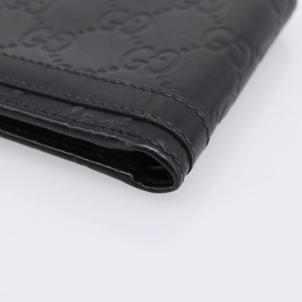 GUCCI GG Canvas Guccissima Compact Wallet Leather Black 233102 Auth 206146A