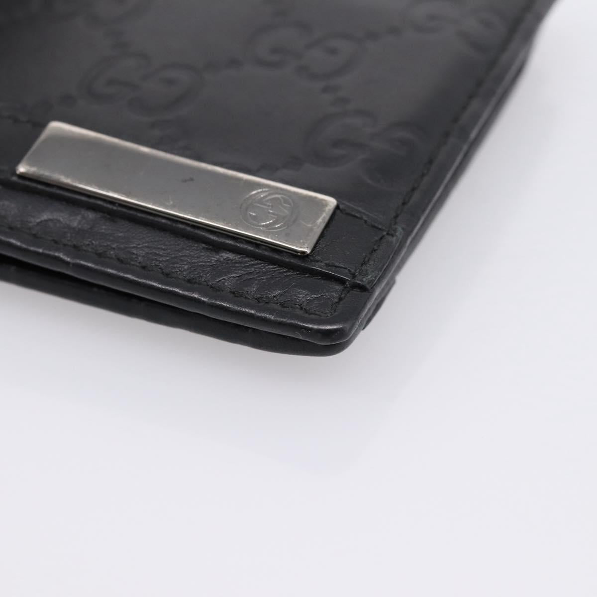 GUCCI GG Canvas Guccissima Compact Wallet Leather Black 233102 Auth 206146A