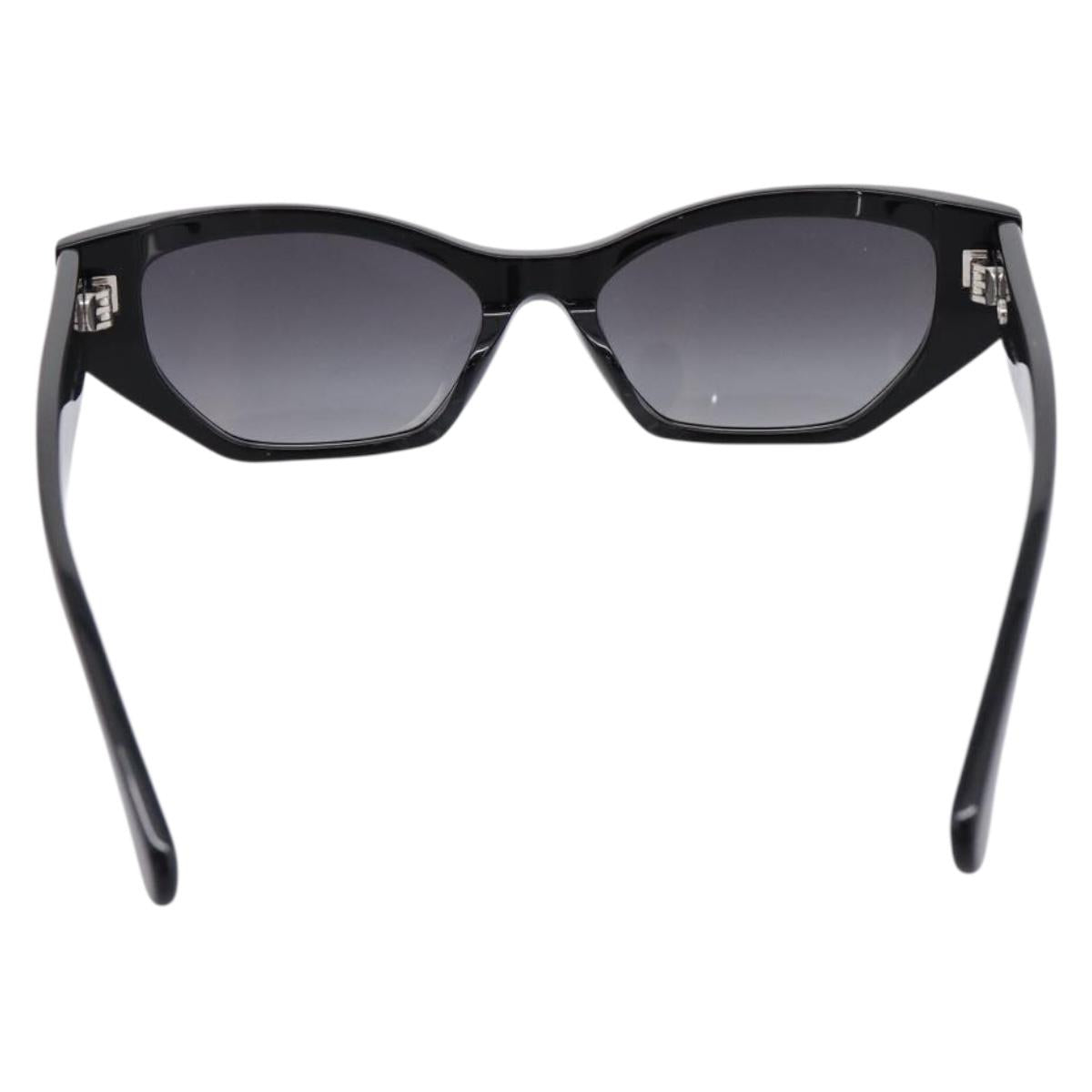 CHANEL COCO Mark Sunglasses Plastic Black CC Auth 206149M