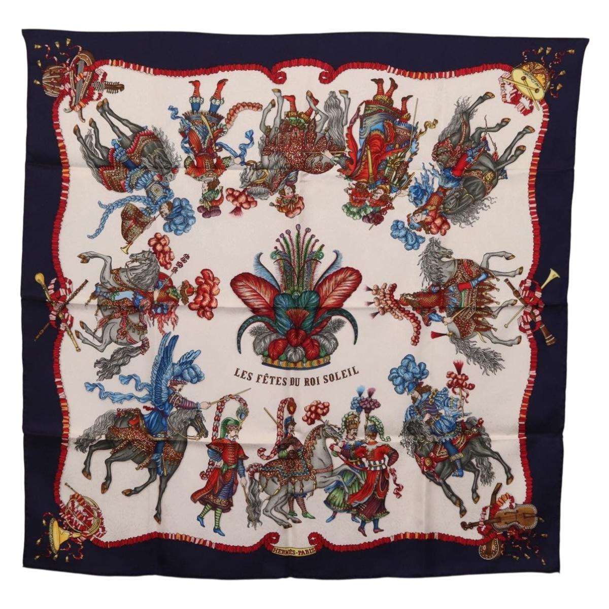 HERMES Carre 90 Scarf Silk Navy Auth 206154M