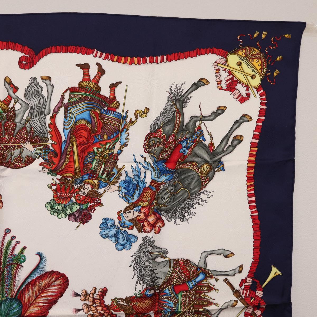 HERMES Carre 90 Scarf Silk Navy Auth 206154M