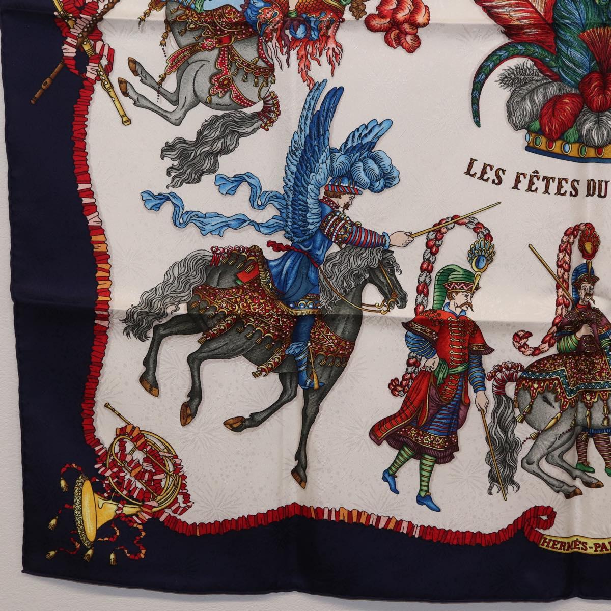 HERMES Carre 90 Scarf Silk Navy Auth 206154M