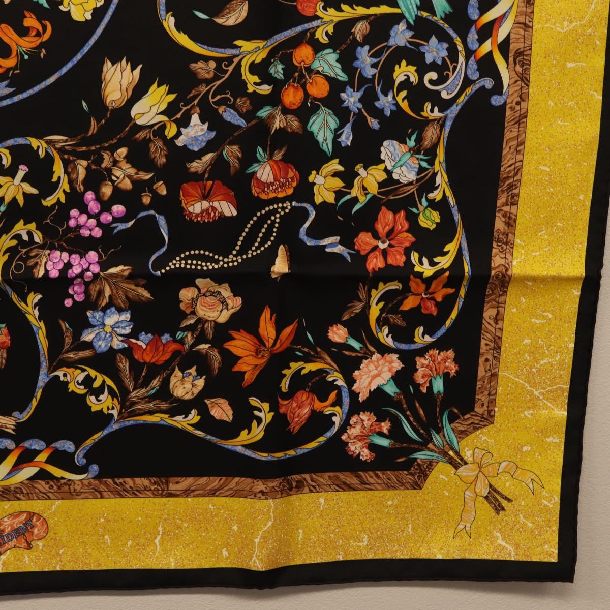 HERMES Carre 90 Scarf Silk Black Auth 206155M