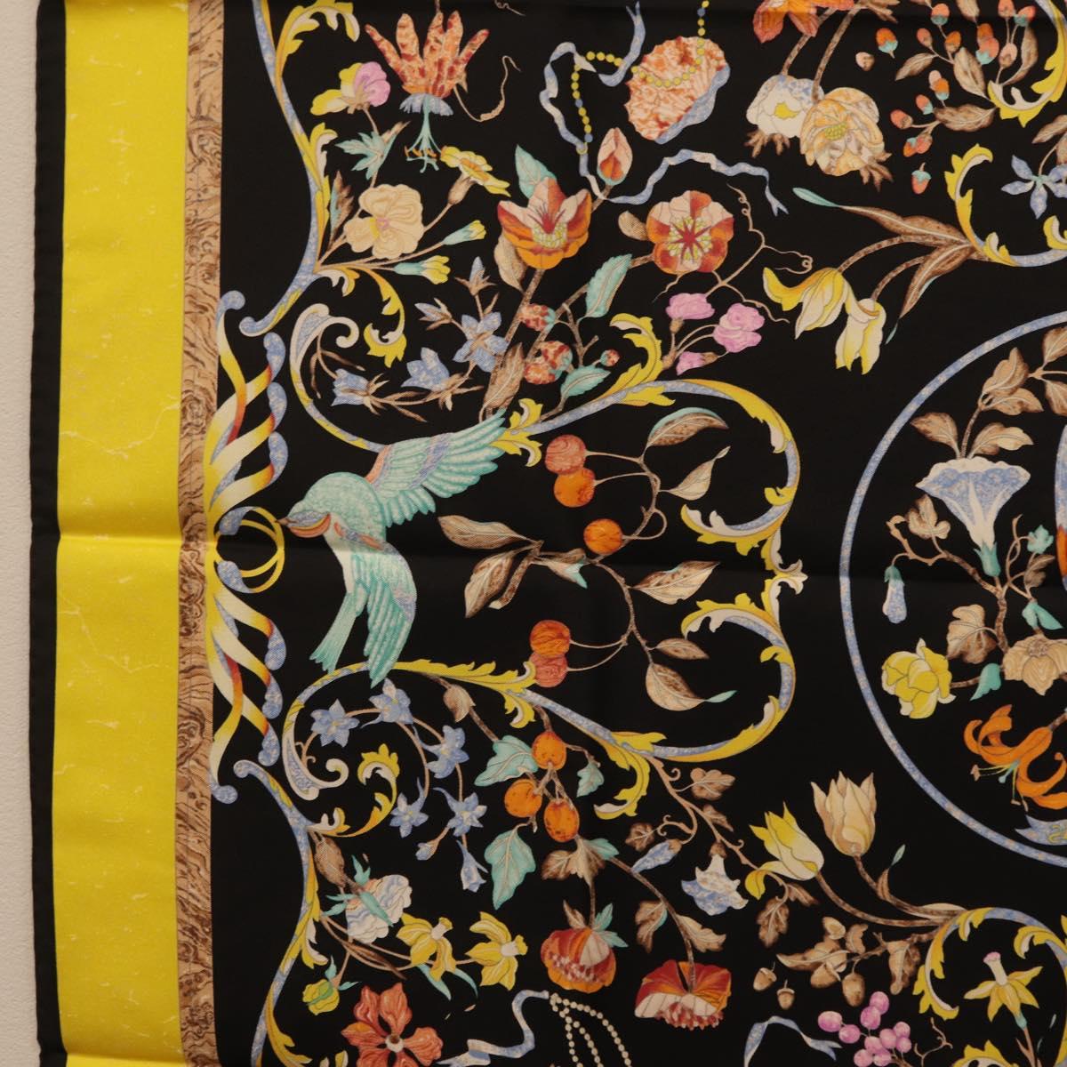 HERMES Carre 90 Scarf Silk Black Auth 206155M