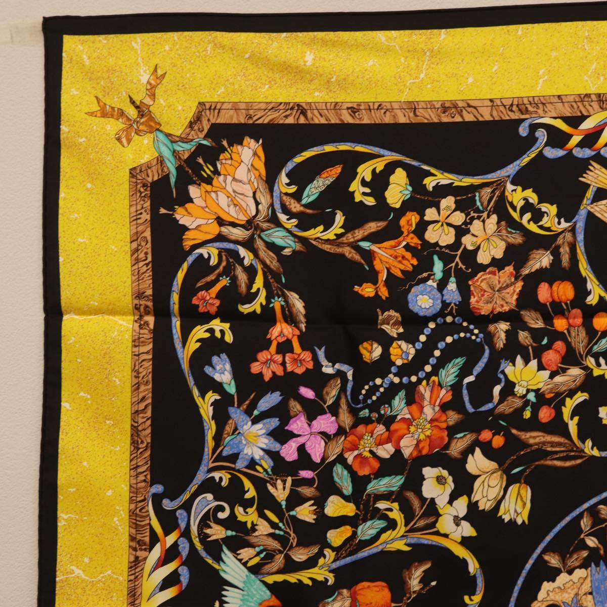 HERMES Carre 90 Scarf Silk Black Auth 206155M