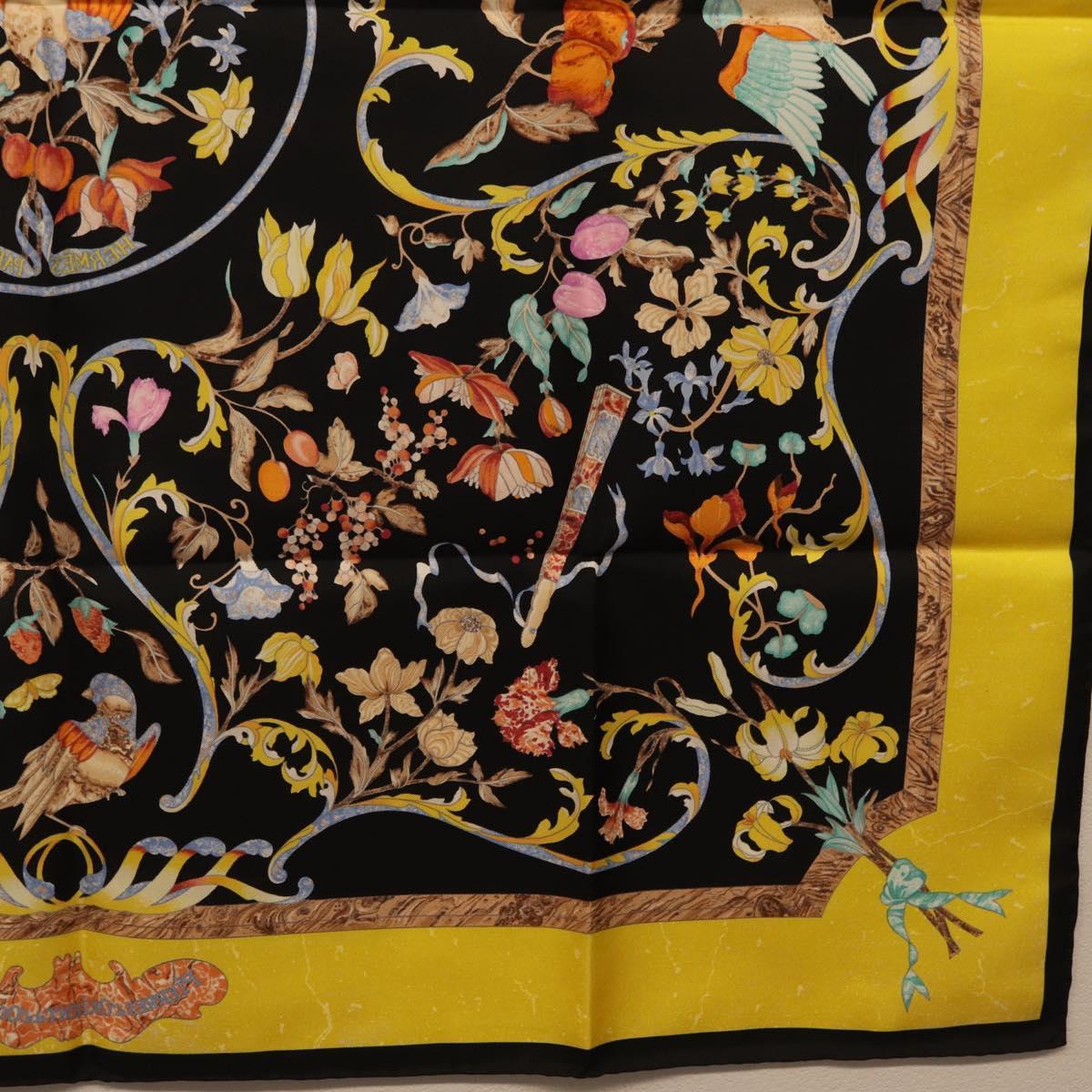 HERMES Carre 90 Scarf Silk Black Auth 206155M
