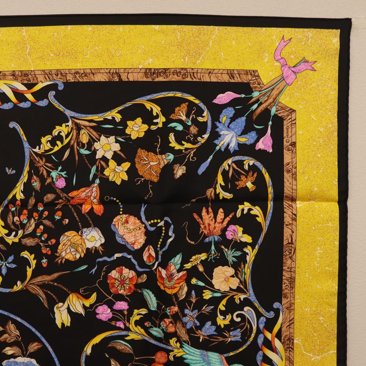 HERMES Carre 90 Scarf Silk Black Auth 206155M