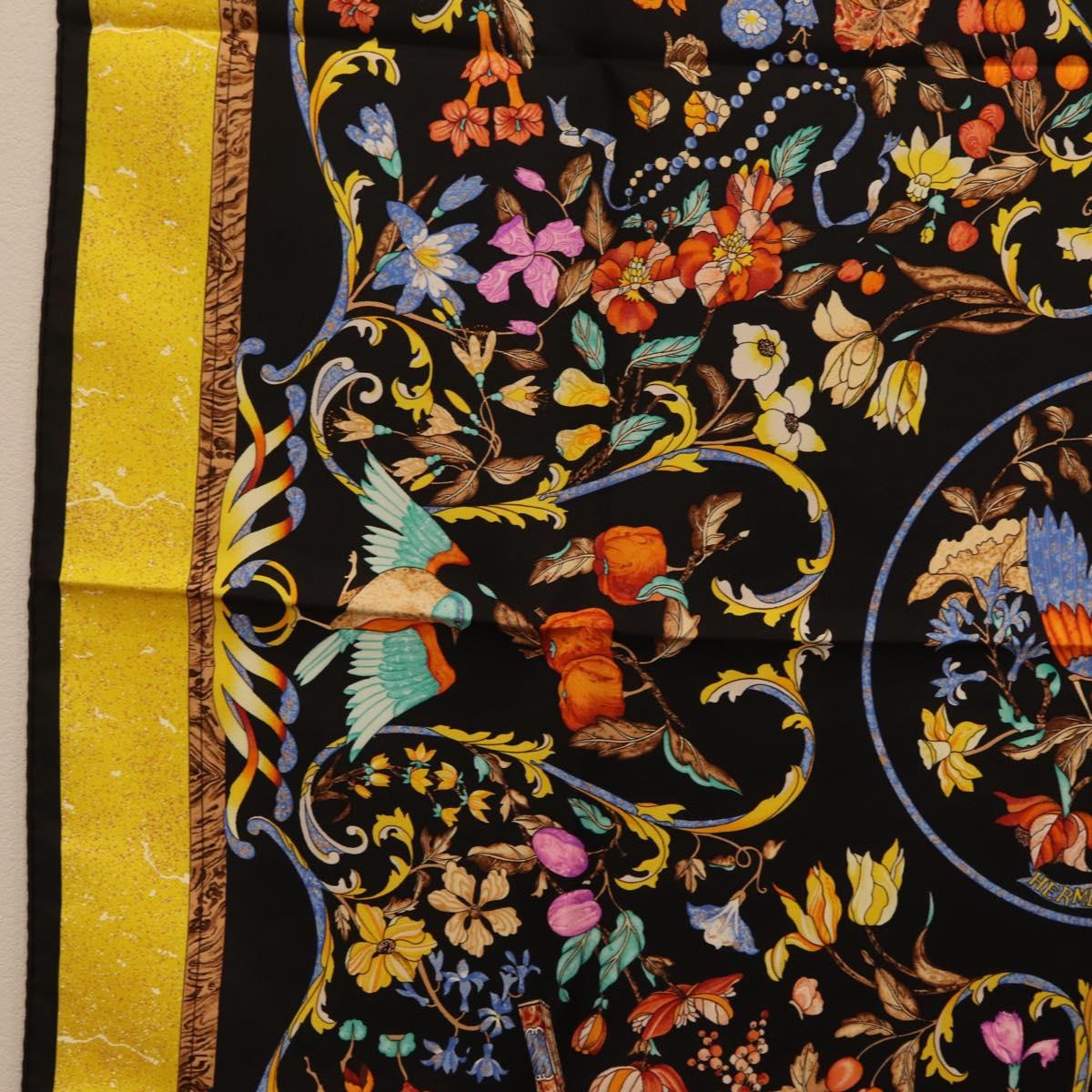 HERMES Carre 90 Scarf Silk Black Auth 206155M