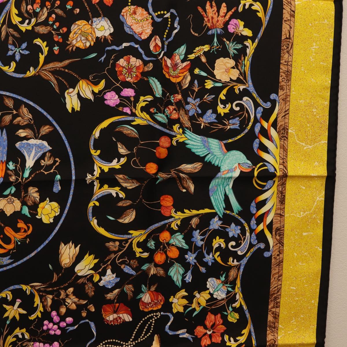 HERMES Carre 90 Scarf Silk Black Auth 206155M