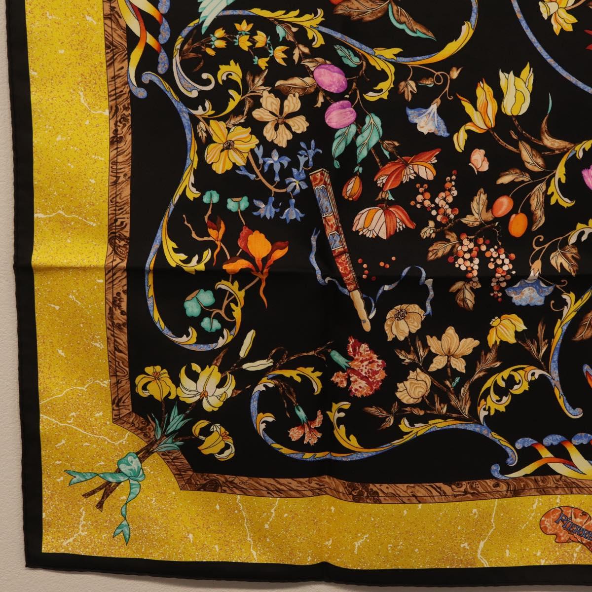 HERMES Carre 90 Scarf Silk Black Auth 206155M