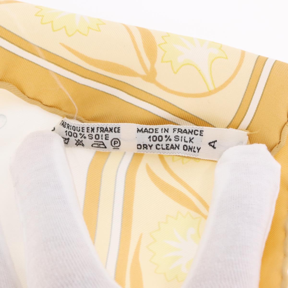 HERMES Carre 90 Scarf Silk Beige Auth 206156M
