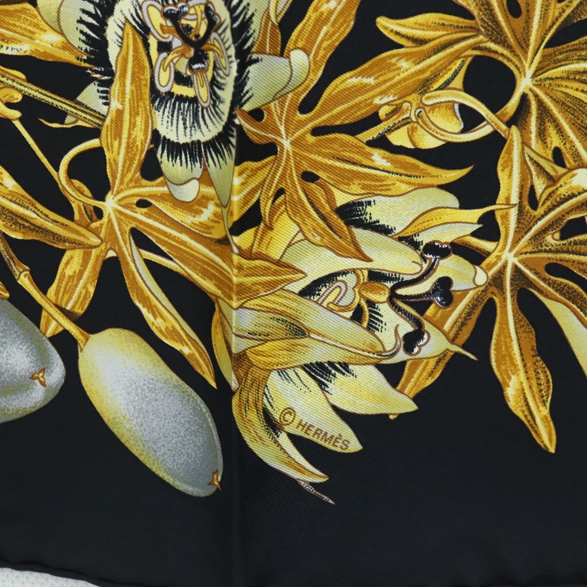 HERMES Carre 90 Scarf Silk Black Auth 206184M