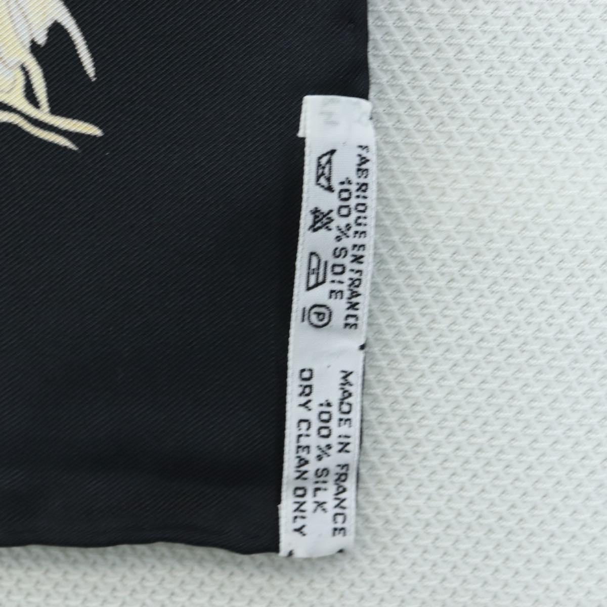 HERMES Carre 90 Scarf Silk Black Auth 206184M