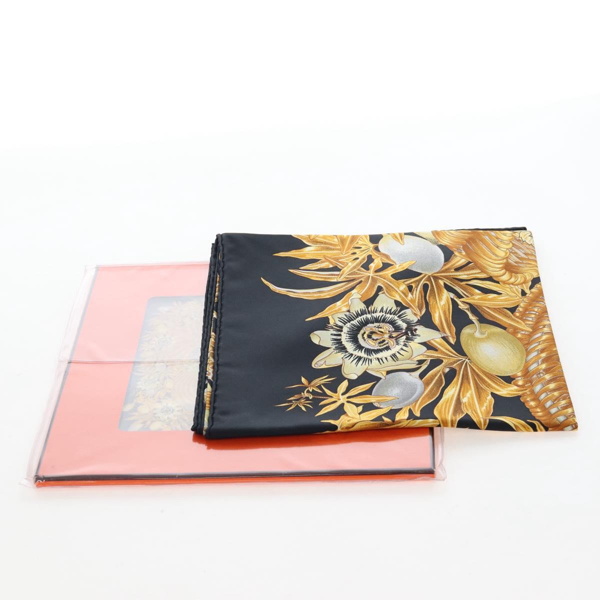 HERMES Carre 90 Scarf Silk Black Auth 206184M