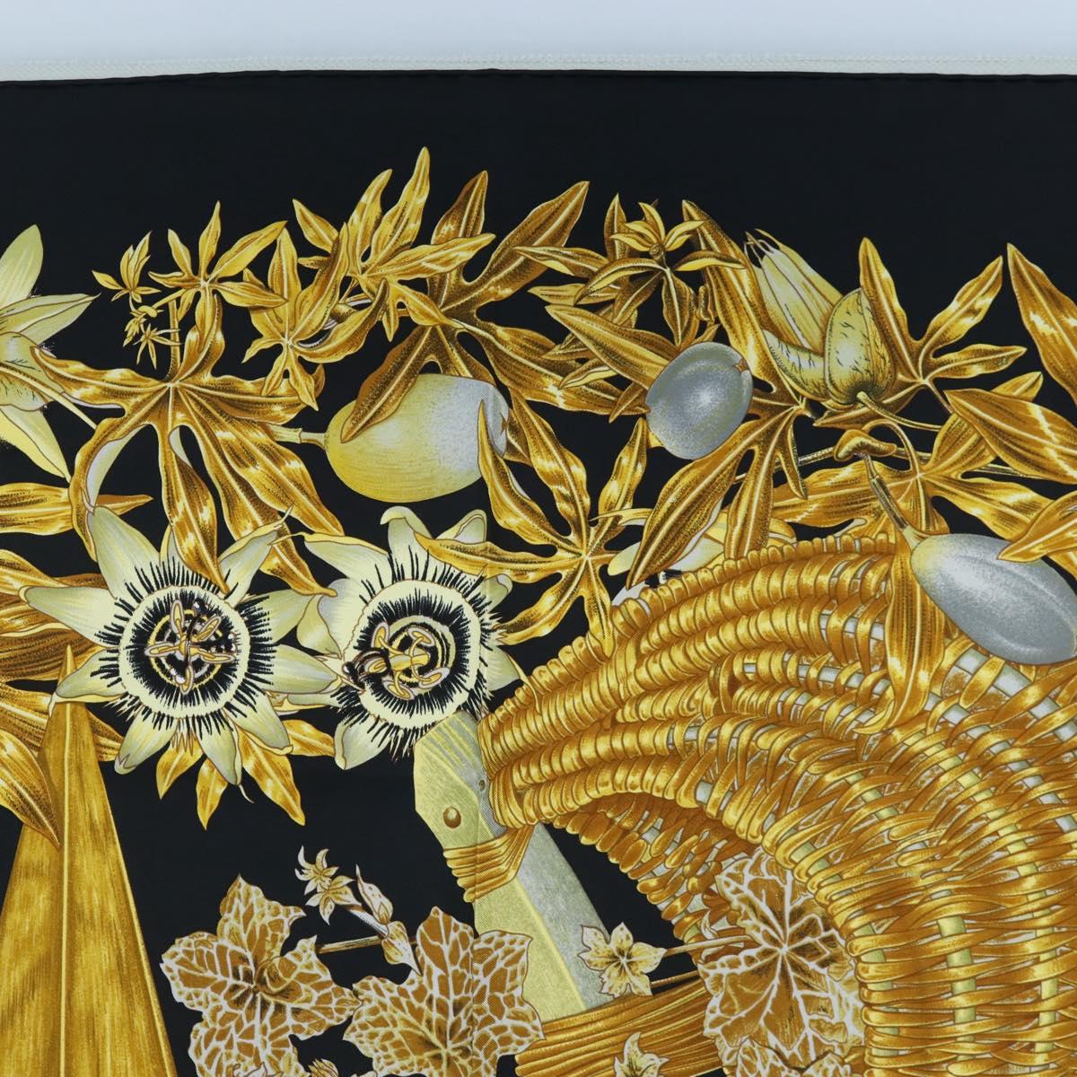 HERMES Carre 90 Scarf Silk Black Auth 206184M