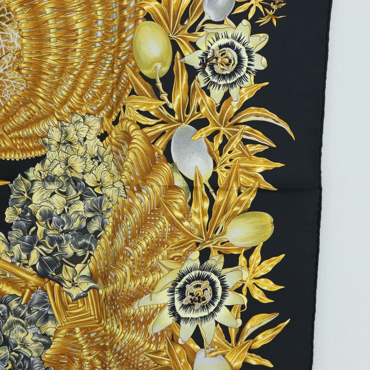 HERMES Carre 90 Scarf Silk Black Auth 206184M