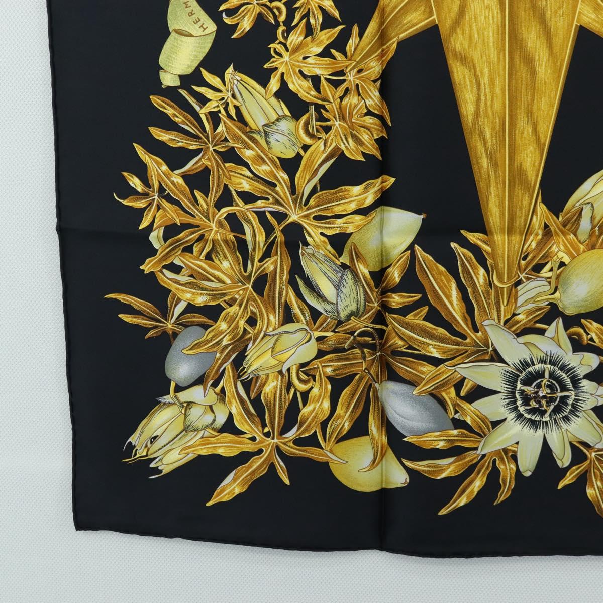 HERMES Carre 90 Scarf Silk Black Auth 206184M