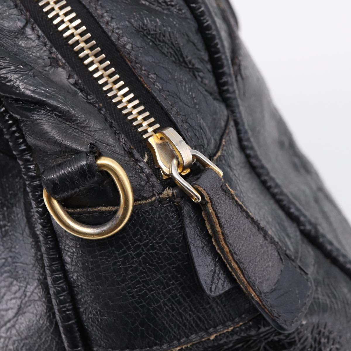 Miu Miu Hand Bag Leather Black Gold Auth 206226