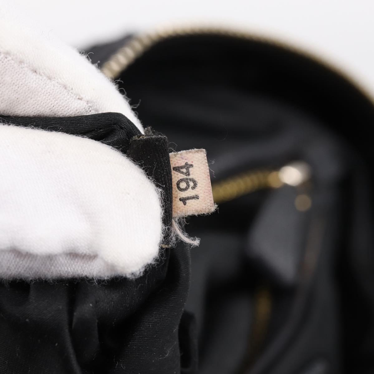 Miu Miu Hand Bag Leather Black Gold Auth 206226