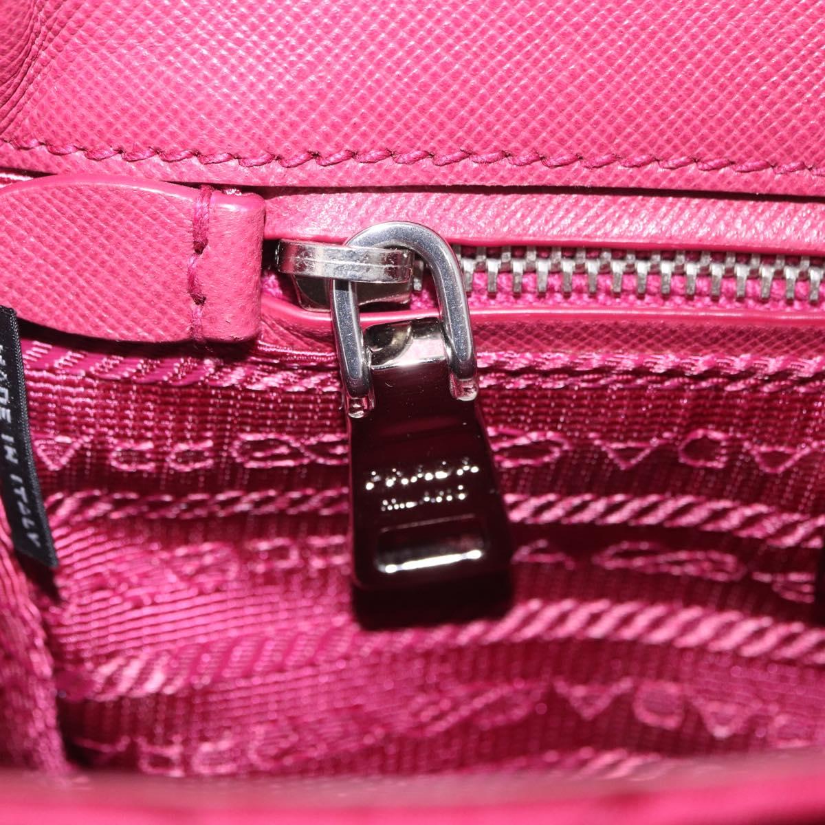 PRADA Chain Shoulder Bag Nylon Pink Silver Auth 206227A