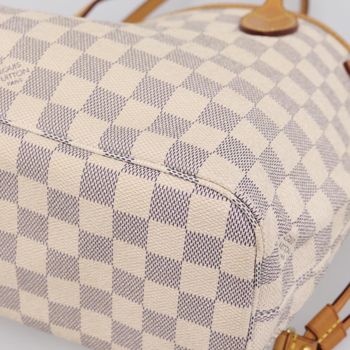 LOUIS VUITTON Damier Azur Neverfull PM Tote Bag N41362 LV Auth 206233A
