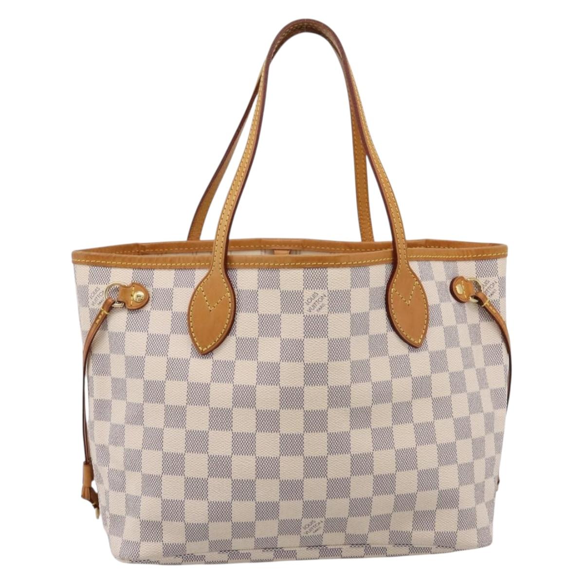 LOUIS VUITTON Damier Azur Neverfull PM Tote Bag N41362 LV Auth 206233A