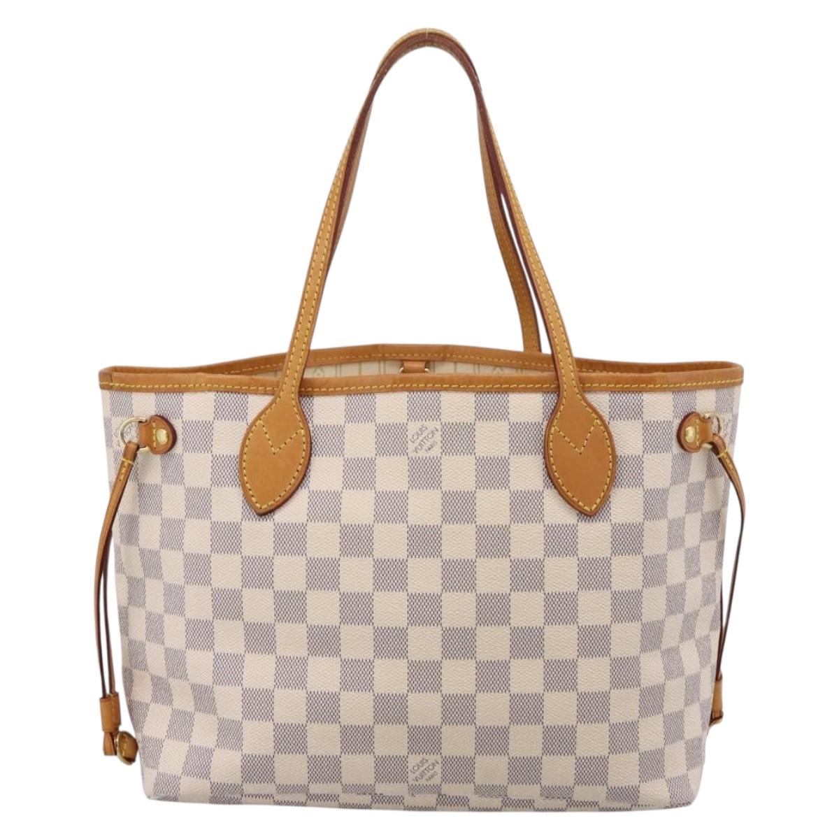 LOUIS VUITTON Damier Azur Neverfull PM Tote Bag N41362 LV Auth 206233A