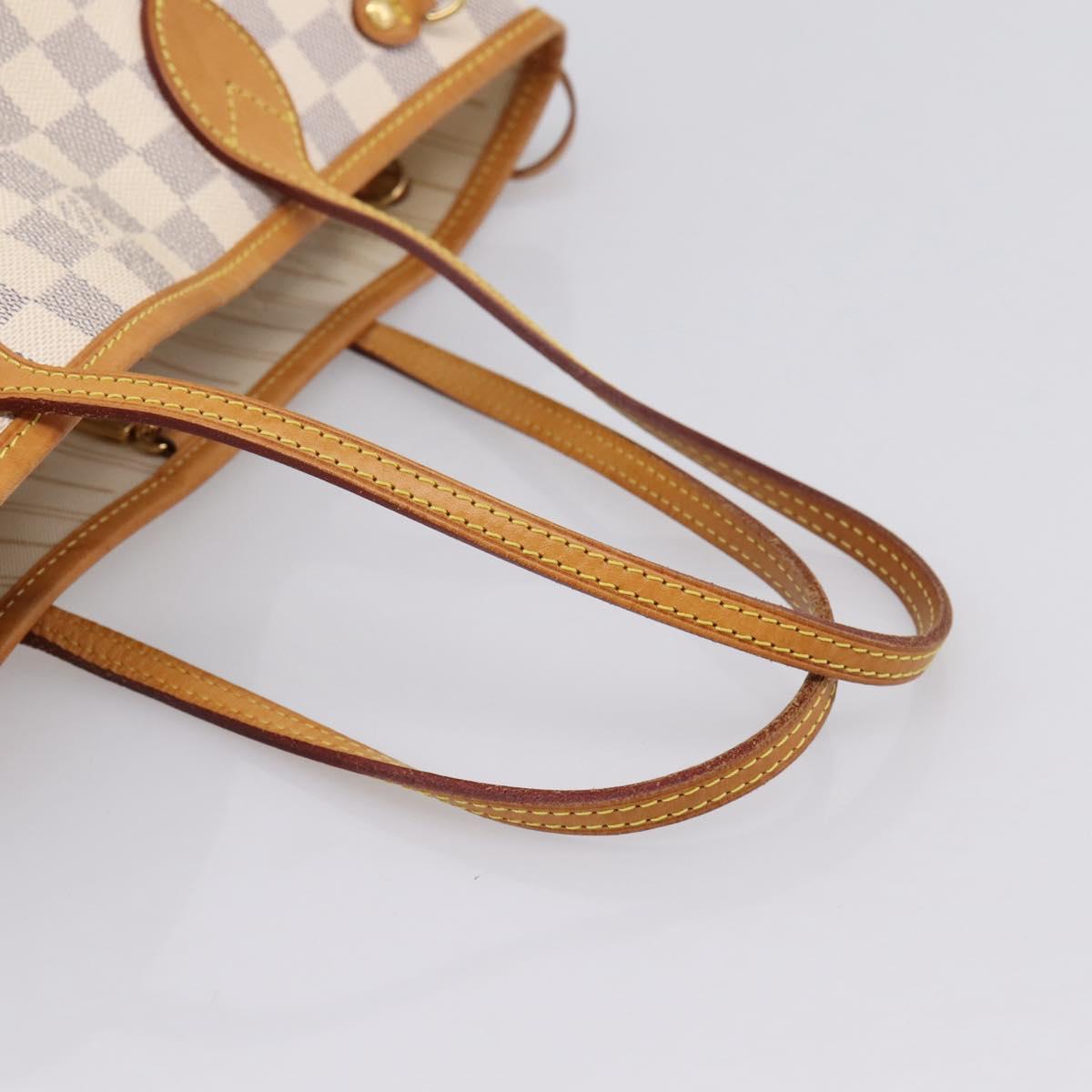 LOUIS VUITTON Damier Azur Neverfull PM Tote Bag N41362 LV Auth 206233A