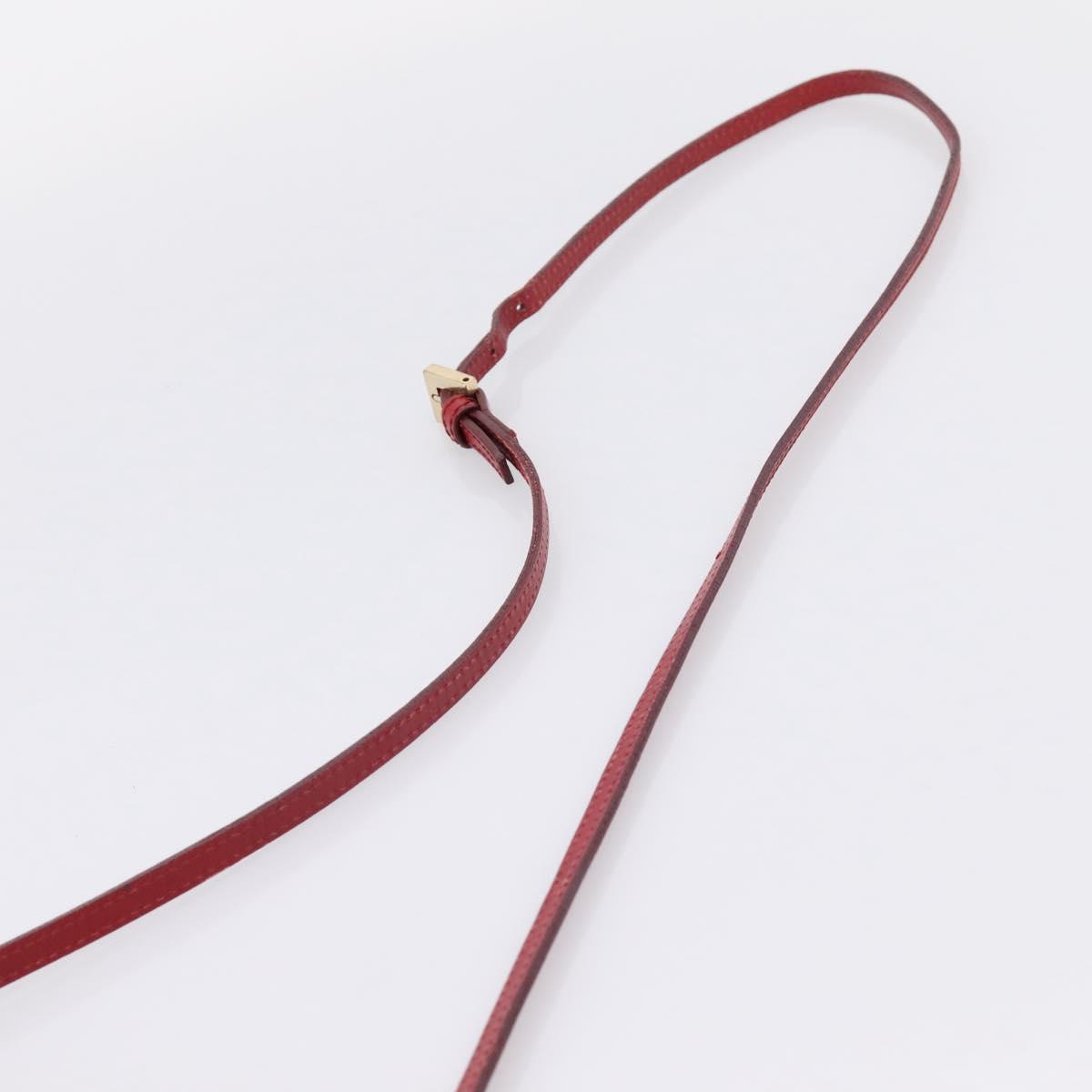 FENDI Zucchino Canvas Mamma Baguette Shoulder Bag Red Gold 8BT075 Auth 206235