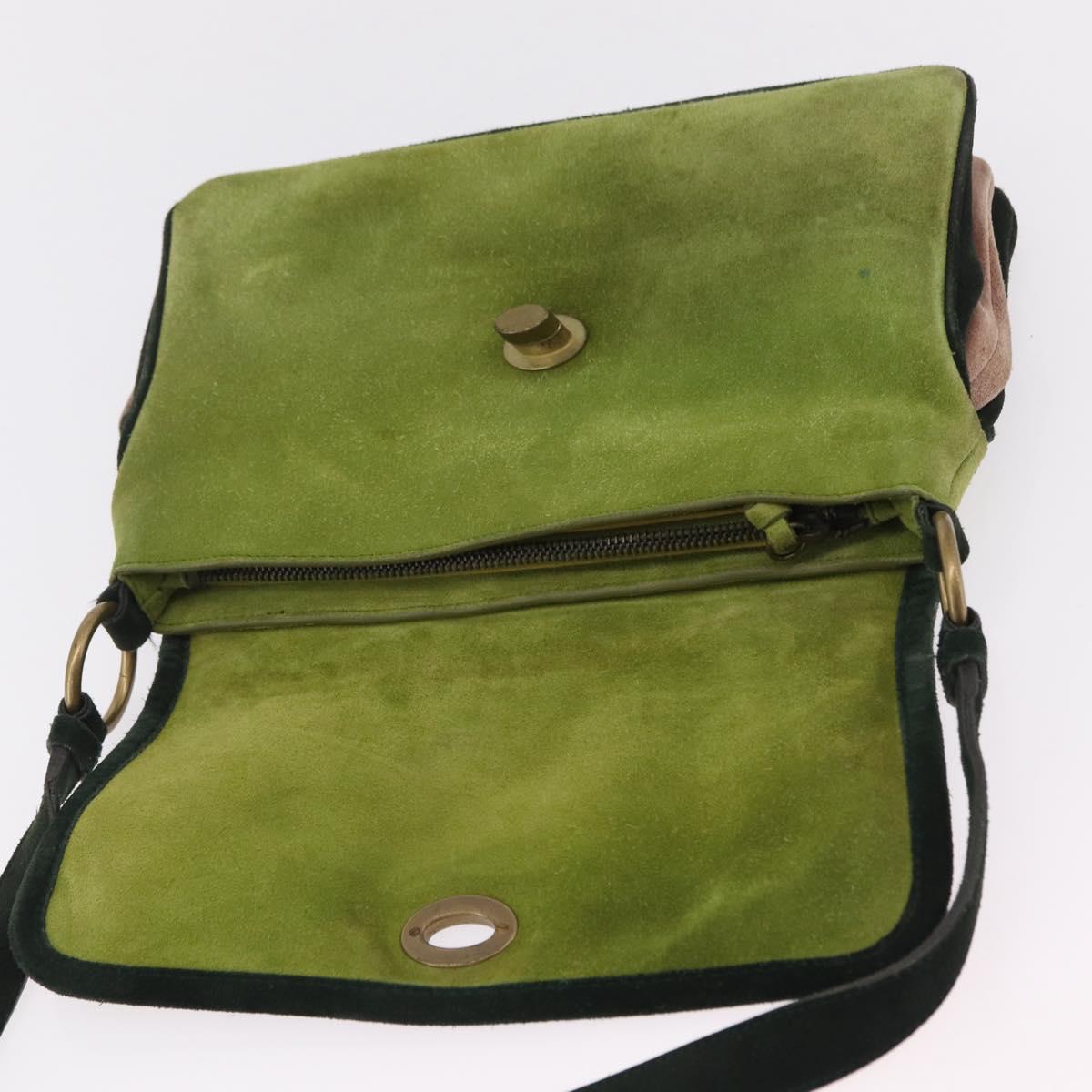 Miu Miu Shoulder Bag Suede Green Auth 206238A