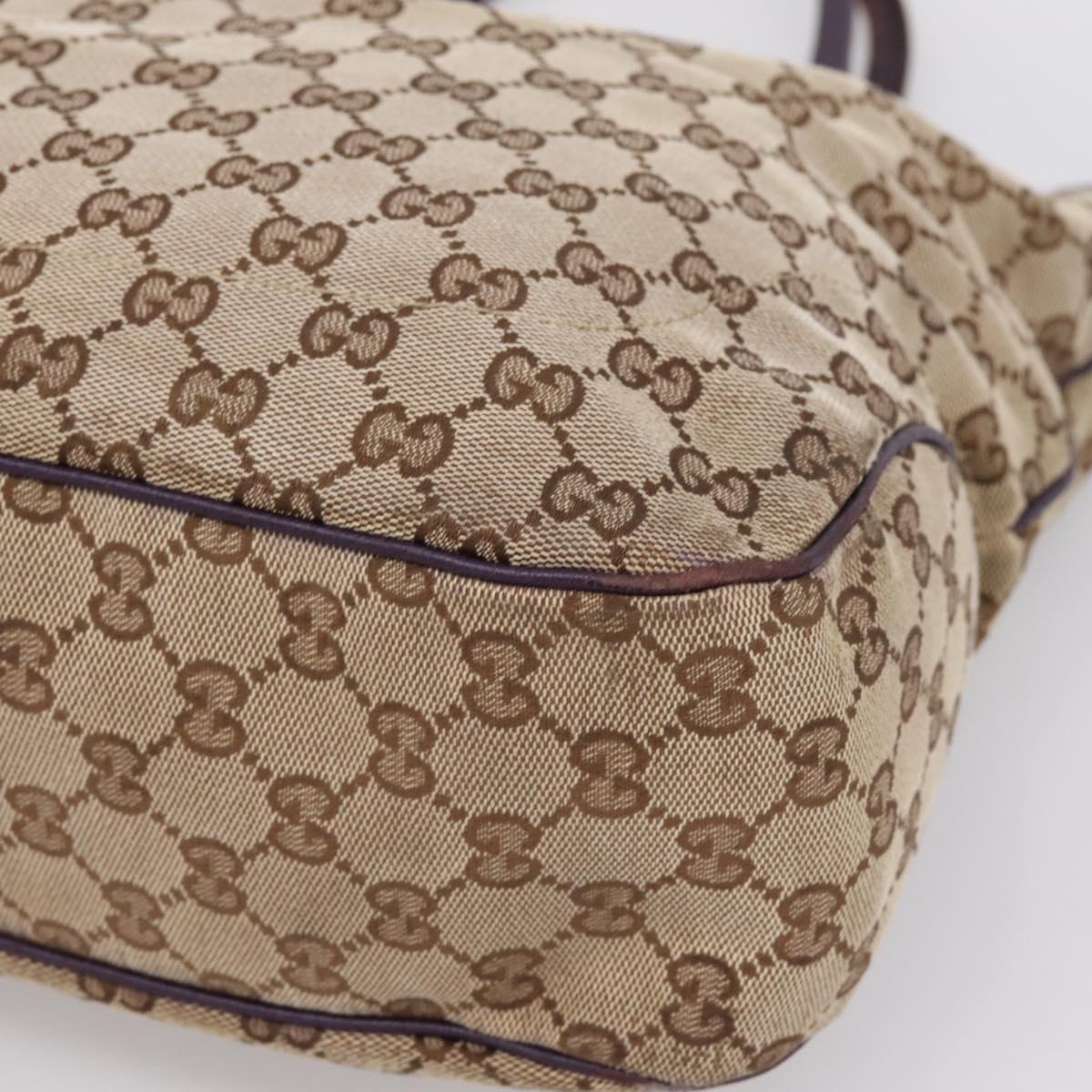 GUCCI GG Canvas New Jackie Hand Bag Beige Gold 145818 Auth 206247